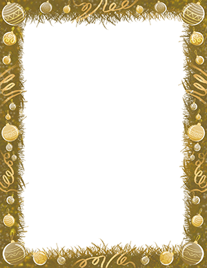 Gold Christmas Ornament Border