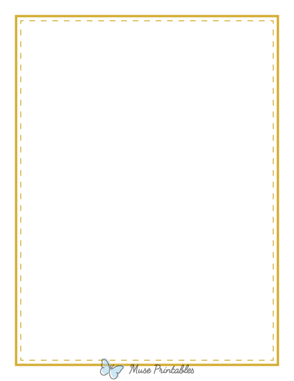 Gold Solid And Dashed Line Border