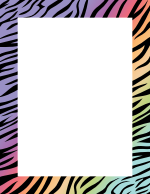 Gradient Rainbow Zebra Print Border