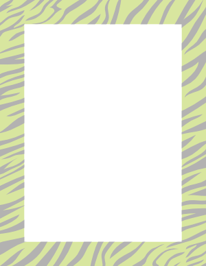 Gray And Green Zebra Print Border