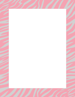 Gray And Pink Zebra Print Border