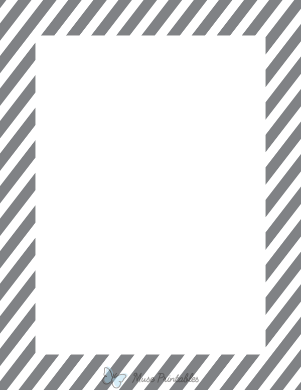 Gray And White Diagonal Striped Border