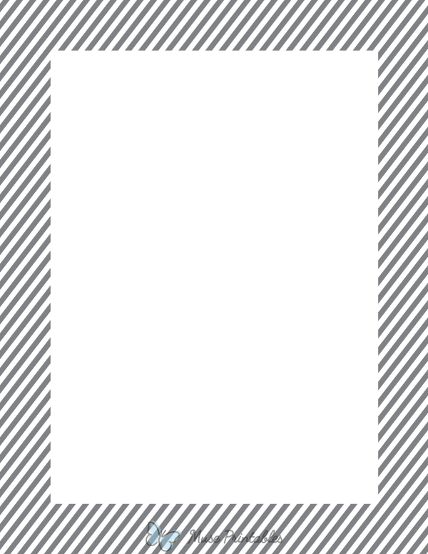 Gray And White Mini Diagonal Striped Border