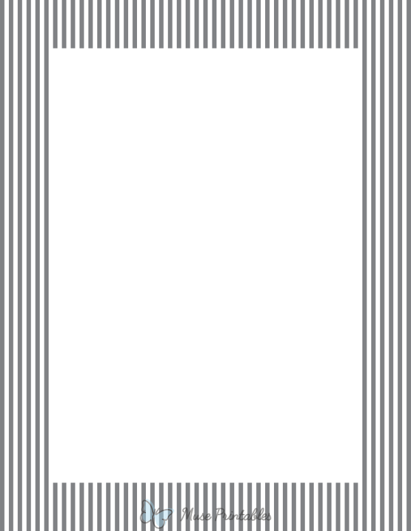 Gray And White Mini Vertical Striped Border