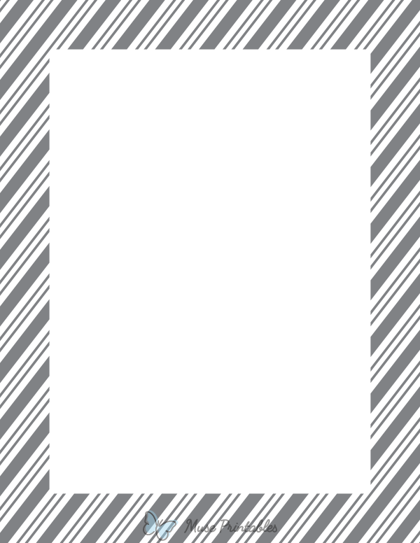 Gray and White Peppermint Stripe Border