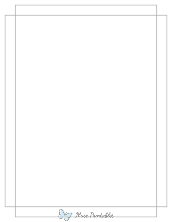 Printable Gray Minimalist Line Page Border