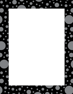 Gray On Black Random Polka Dot Border