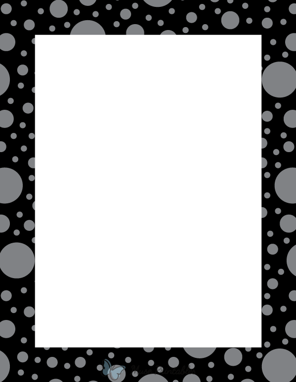 Gray On Black Random Polka Dot Border