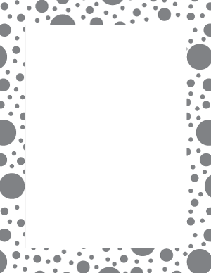 Gray On White Random Polka Dot Border