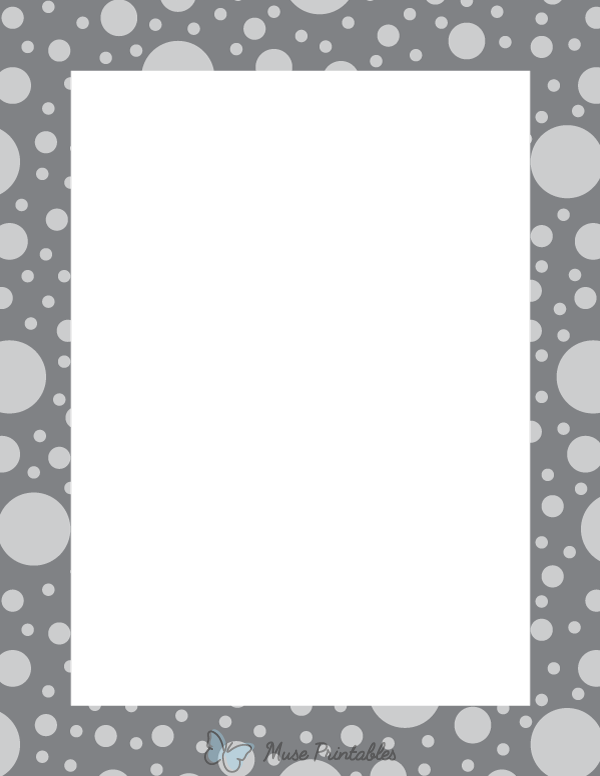 Gray Random Polka Dot Border
