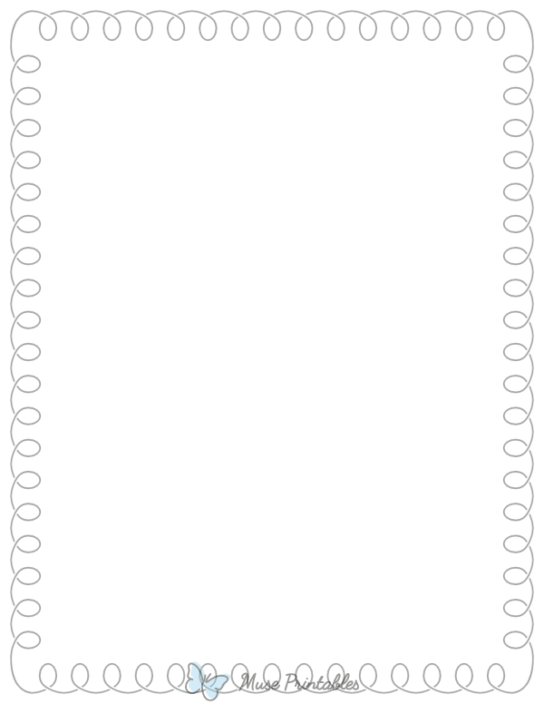 Printable Gray Simple Loop Page Border