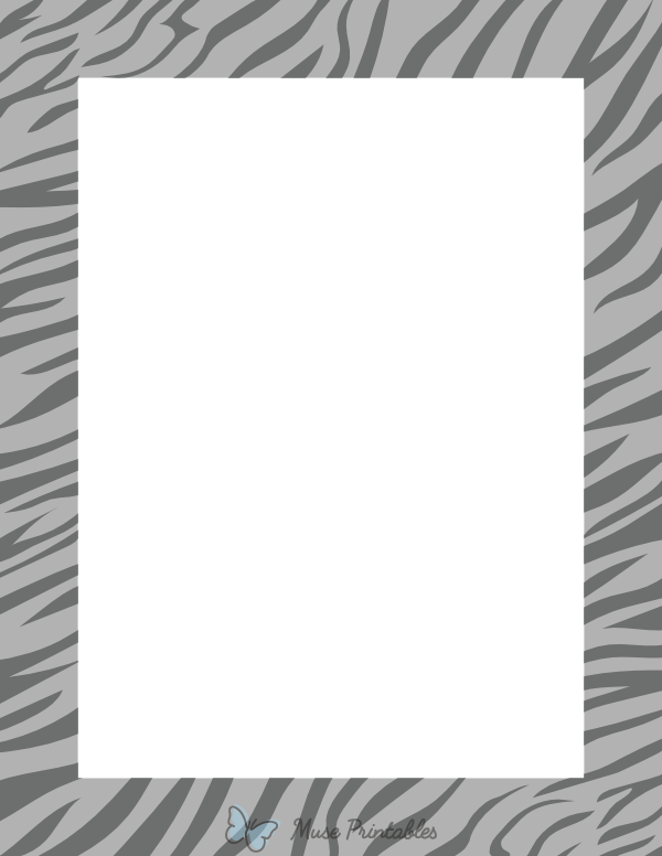 Gray Zebra Print Border