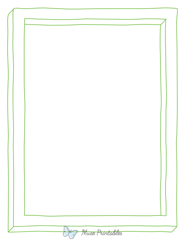 Green 3d Doodle Frame Border