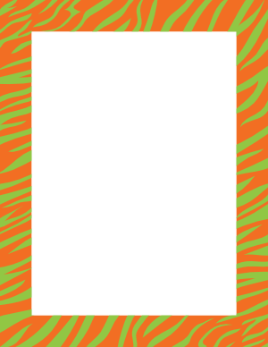 Green And Orange Zebra Print Border