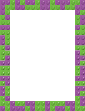 Green and Purple Toy Block Border