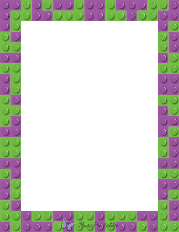 Green and Purple Toy Block Border