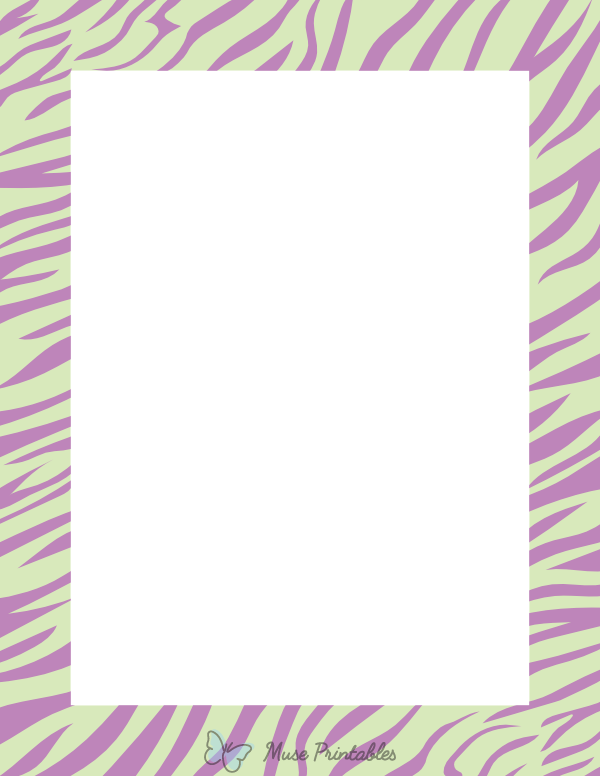 Green And Purple Zebra Print Border