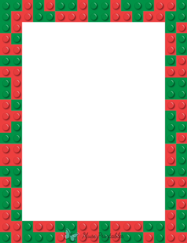Green and Red Toy Block Border