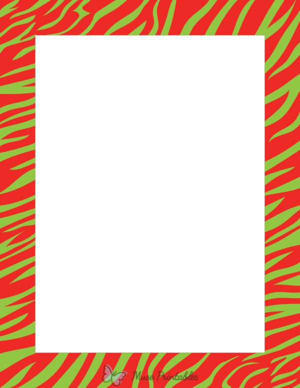 Green And Red Zebra Print Border