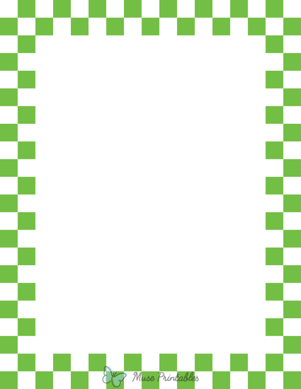 Green and White Checkered Border