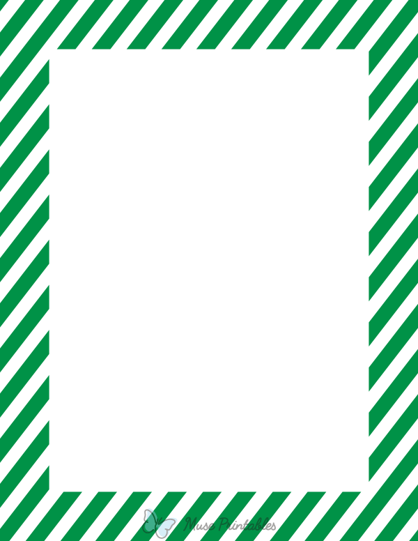 Green And White Diagonal Striped Border