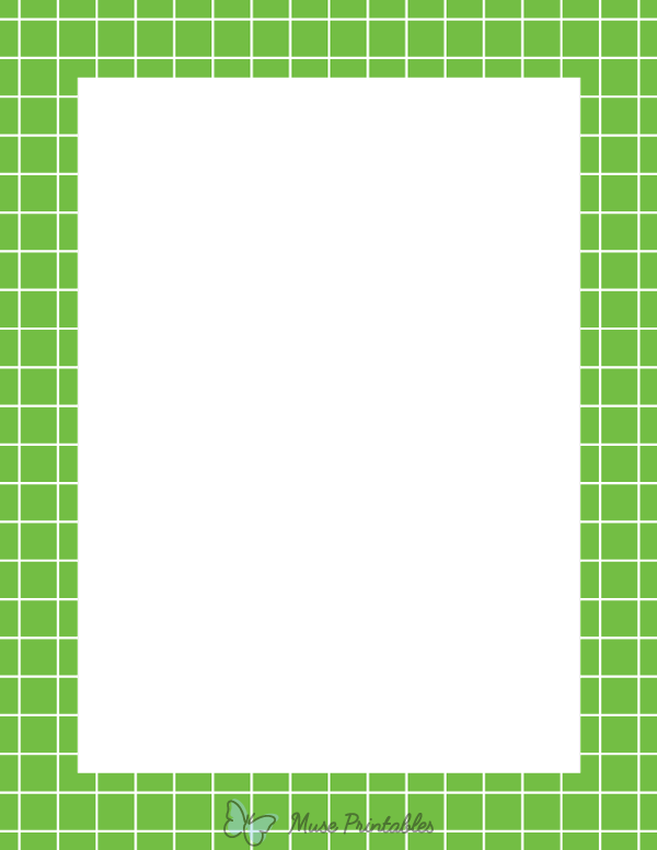 Green and White Graph Check Border