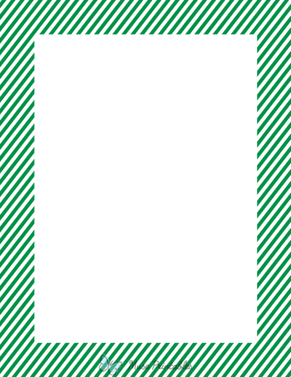 Green And White Mini Diagonal Striped Border