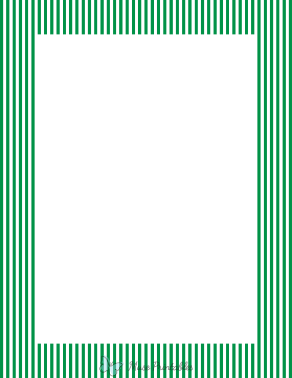 Green And White Mini Vertical Striped Border