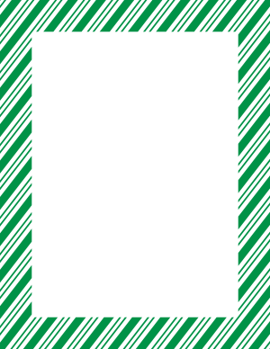 Green and White Peppermint Stripe Border