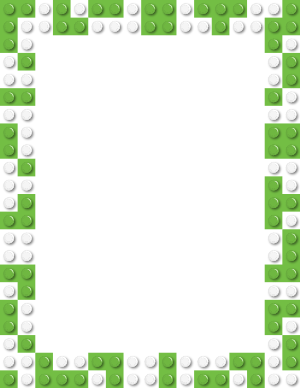 Green and White Toy Block Border