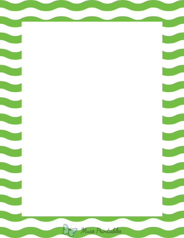 Green and White Wavy Stripe Border