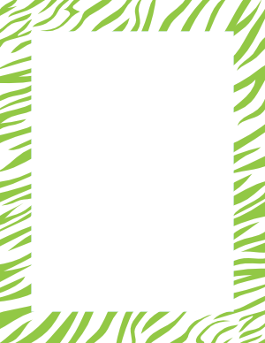 Green And White Zebra Print Border