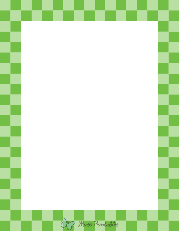 Printable Green Checkered Page Border