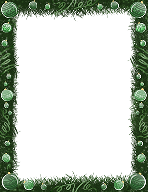 Green Christmas Ornament Border