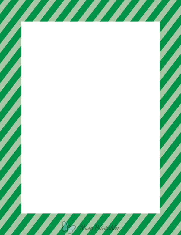 Green Diagonal Striped Border
