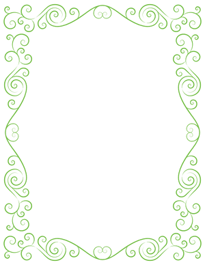 Green Elegant Swirl Border