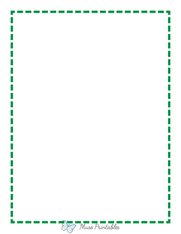 Green Medium Dashed Line Border