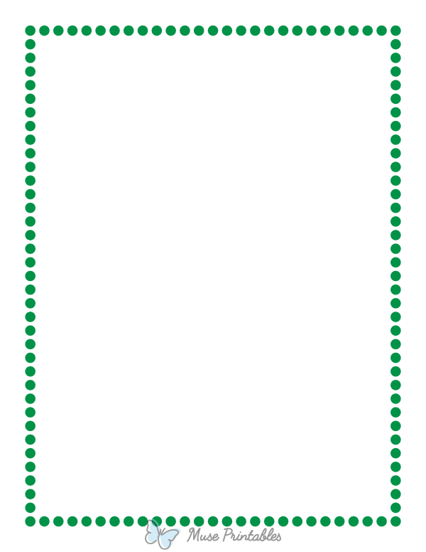 Green Medium Dotted Line Border