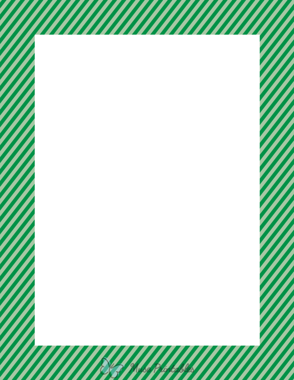 Green Mini Diagonal Striped Border