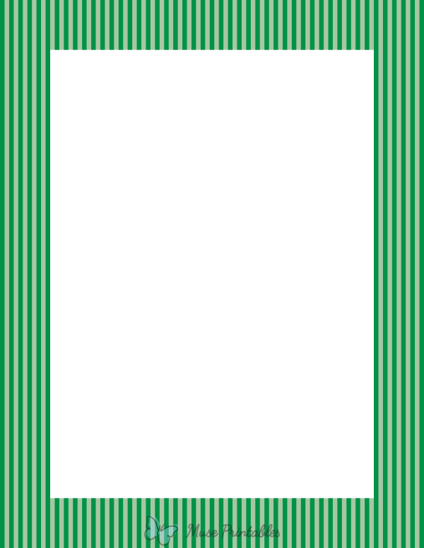 Green Mini Vertical Striped Border