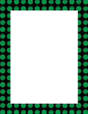 Green on Black Scribble Polka Dot Border