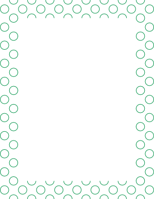 Green on White Circle Polka Dot Border