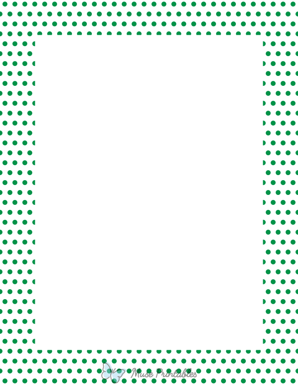Green on White Mini Polka Dot Border