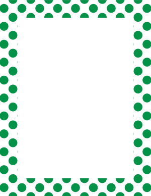 Green on White Polka Dot Border