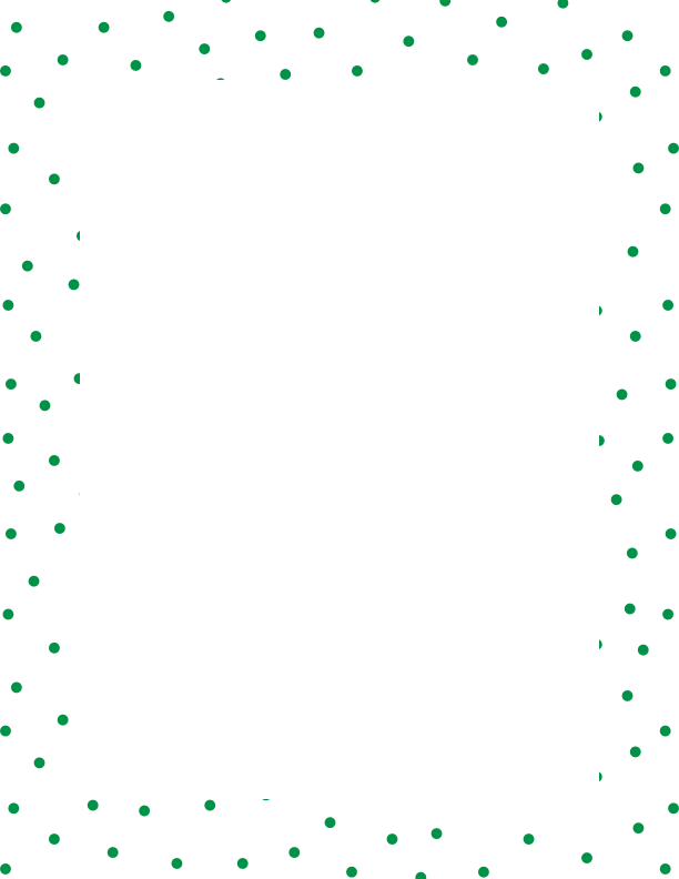 Green on White Random Mini Polka Dot Border