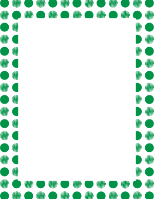 Green on White Scribble Polka Dot Border