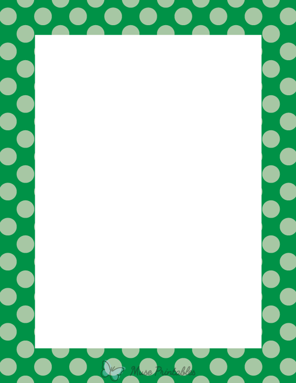 Green Polka Dots Border