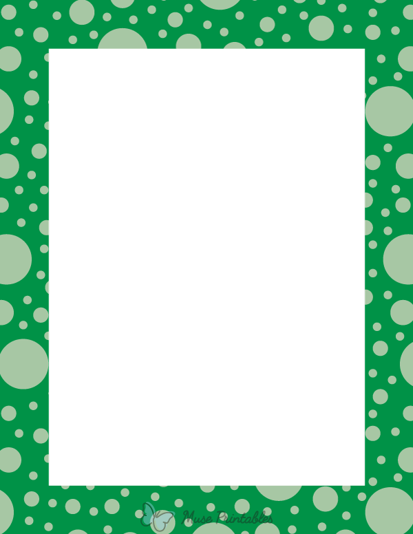 Green Random Polka Dot Border