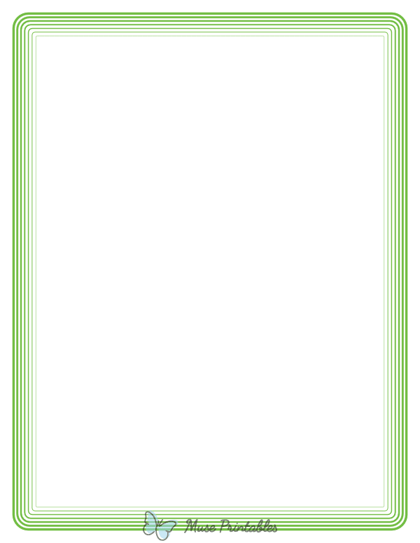 Green Rounded Concentric Line Border