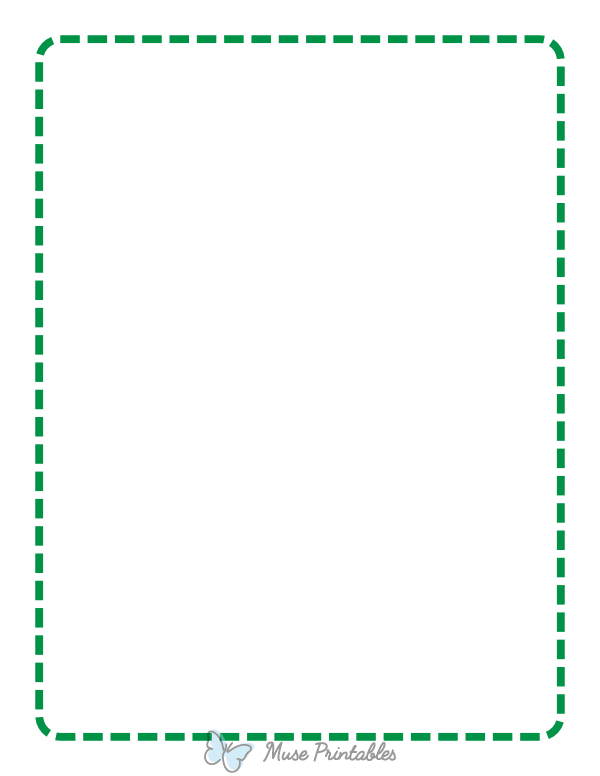 Green Rounded Medium Dashed Line Border